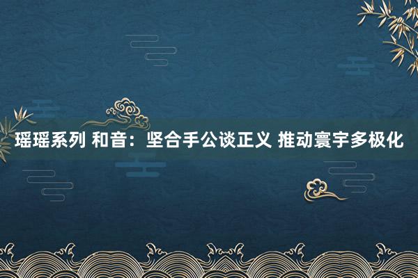 瑶瑶系列 和音：坚合手公谈正义 推动寰宇多极化