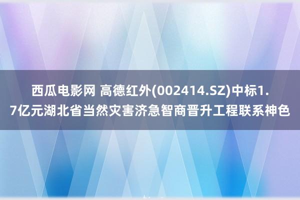 西瓜电影网 高德红外(002414.SZ)中标1.7亿元湖北省当然灾害济急智商晋升工程联系神色