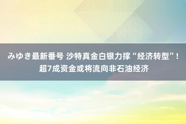 みゆき最新番号 沙特真金白银力撑“经济转型”! 超7成资金或将流向非石油经济