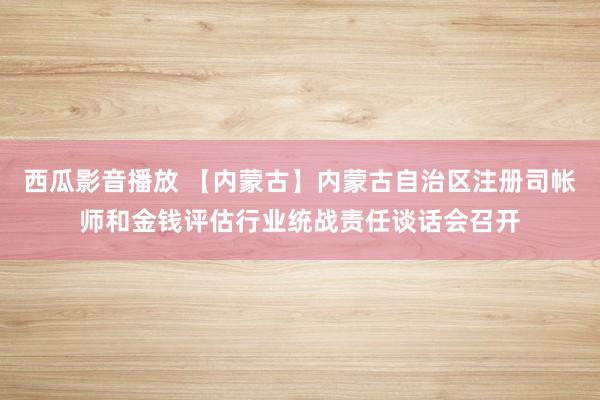 西瓜影音播放 【内蒙古】内蒙古自治区注册司帐师和金钱评估行业统战责任谈话会召开