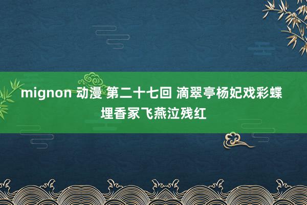 mignon 动漫 第二十七回 滴翠亭杨妃戏彩蝶 埋香冢飞燕泣残红